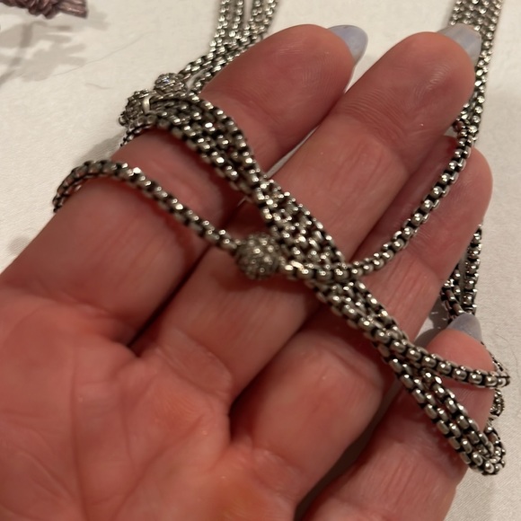 David Yurman multi strand diamond ball necklace - Picture 2 of 5